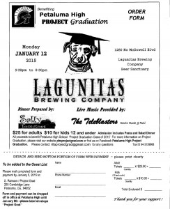 Petaluma High Project Graduation Lagunitas Fundraiser Order Form